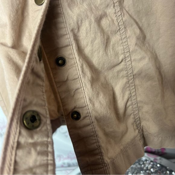 Seduction dress cargo style belt buckle loops snap closure buttons tan military - Picture 4 of 5